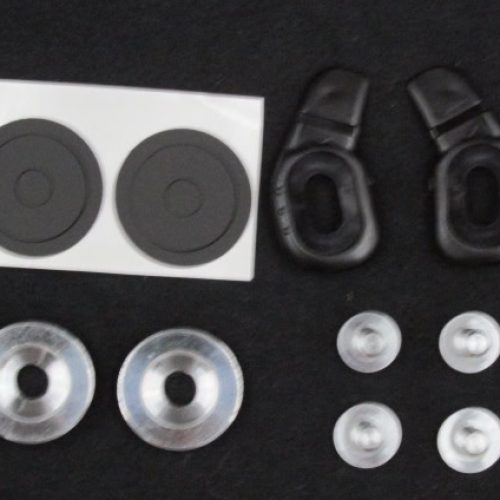 Racing kart brake pads and hardware components for QRC Karts.