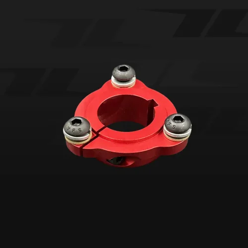 Mini brake hub for go-karts with 3-bolt design, red color, and metal fittings.