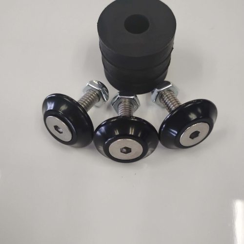 Tail mount hardware components for QRC Karts racing vehicles.