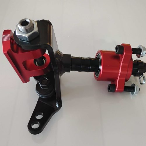 Spindle assembly for QRC Karts, right side, featuring durable red and black components.