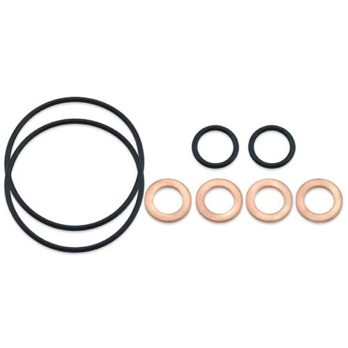 O-ring seal kit for go-kart engines, includes black and copper rings for optimal performance.