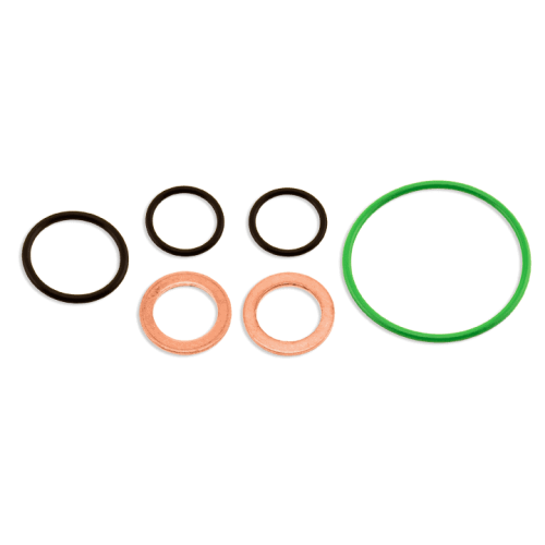 Set of rubber and copper O-rings for go-kart engine and part repairs.