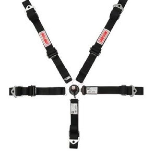 Safety harness for go-kart racing, adjustable straps and secure buckles.