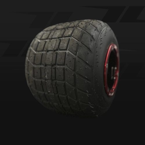 High-performance go-kart tire with racing tread for QRC Karts, durable and grip-enhancing.