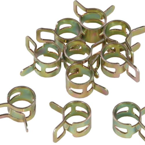 Fuel line clip for 1/4" hoses, ideal for secure fuel system connections.