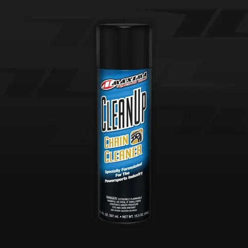 High-performance chain cleaner spray for racing karts and motorsports vehicles.