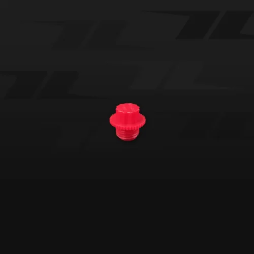 Red plastic karting wheel screw for QRC Karts.